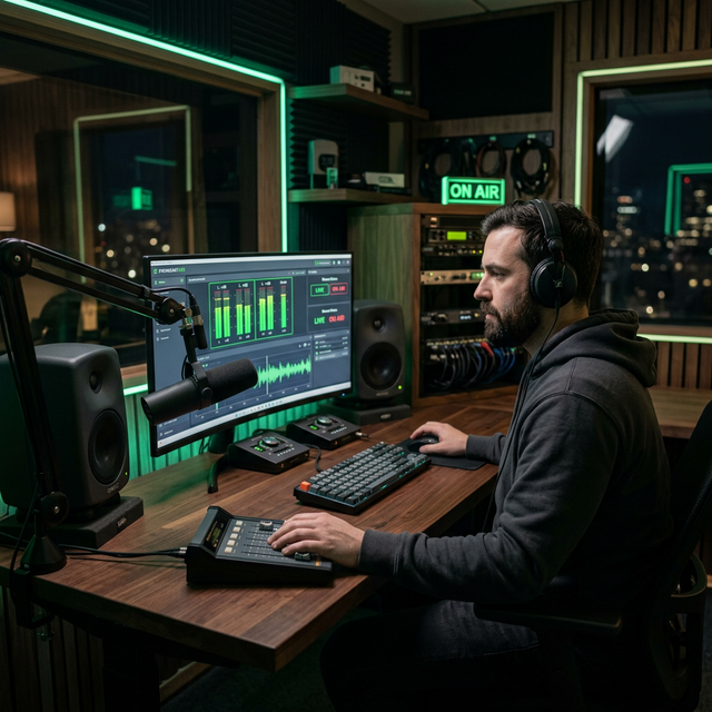 Estudio de radio profesional con Mediaweb Encoder